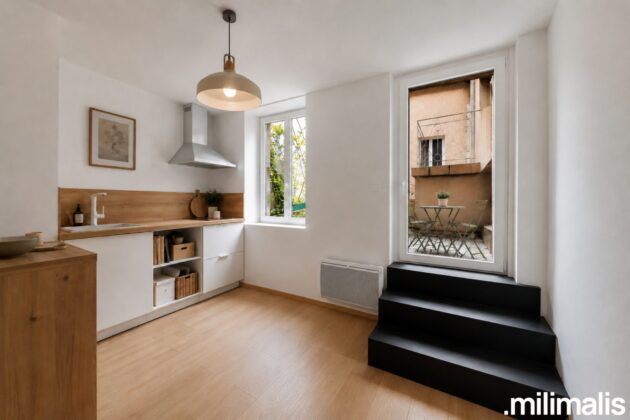 Studio en RDC arrière, avec terrasse